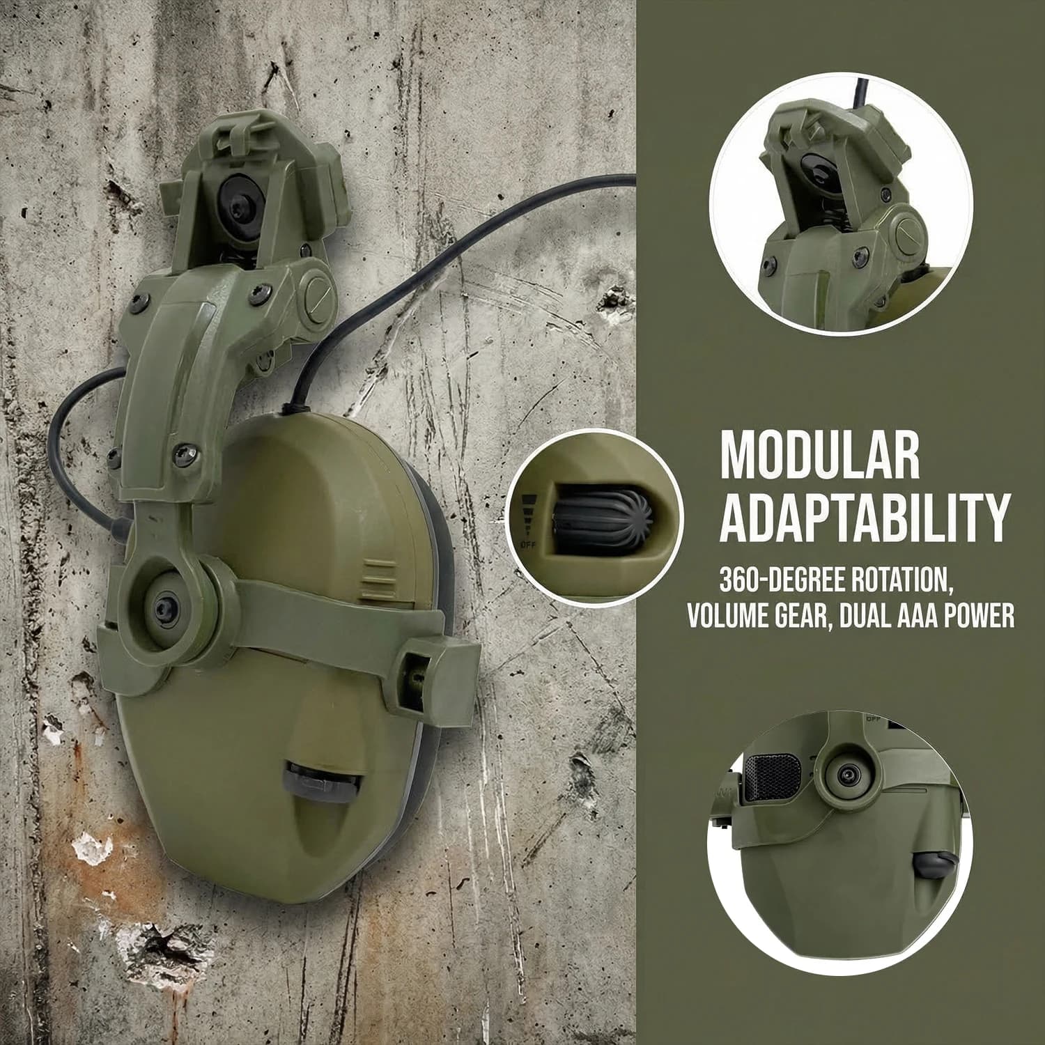 Active Helmet Mounted Earmuffs For Shooting Electronic Hearing Protection Ear Protect Noise Reduction Active Hunting Headphone - Image 6