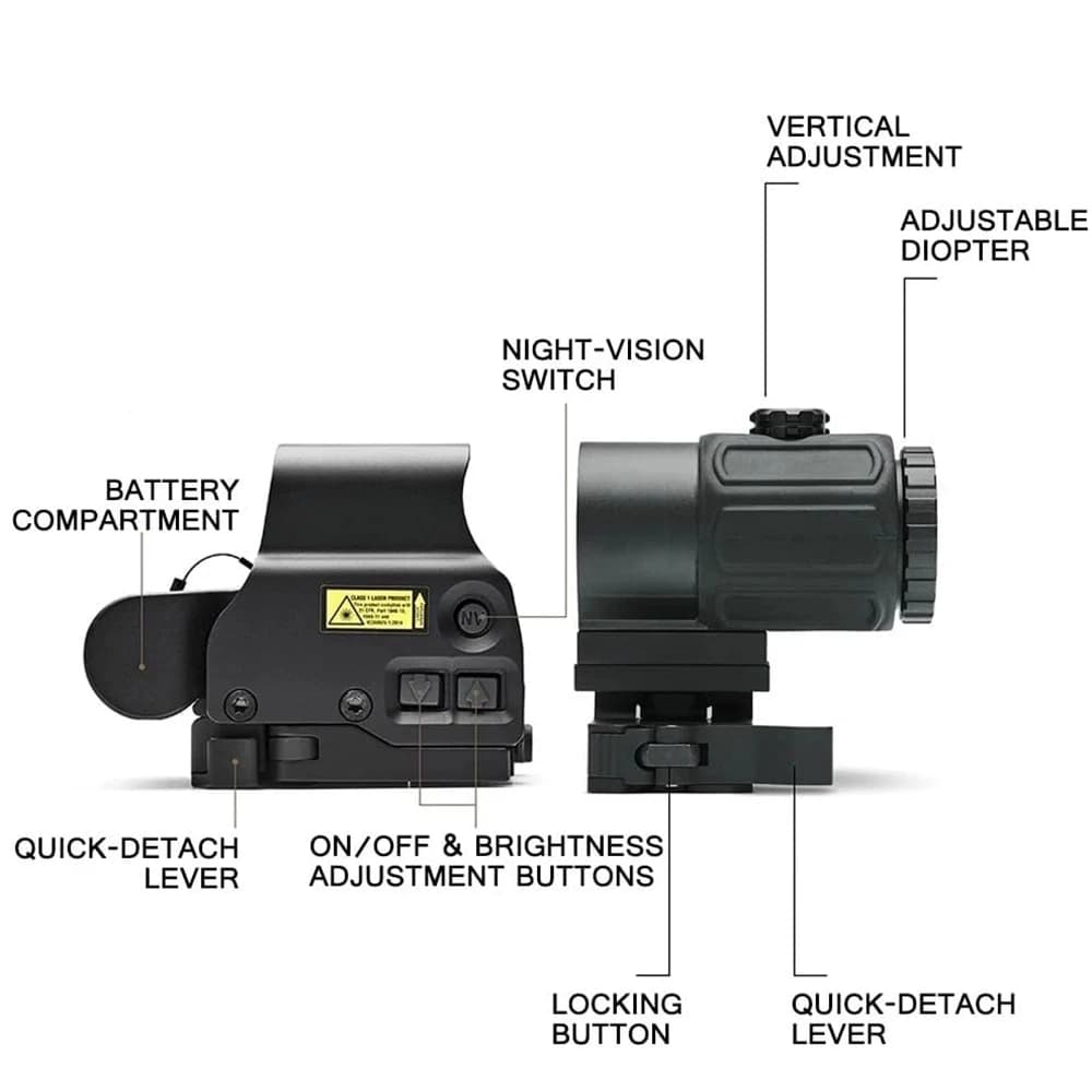 558+G43 Holographic Collimator Sight 558+G33/G45 Red Dot Optic Sight Tactical Hunting Gear W/20mm Rail Mounts&Quick Detach Lever - Image 3