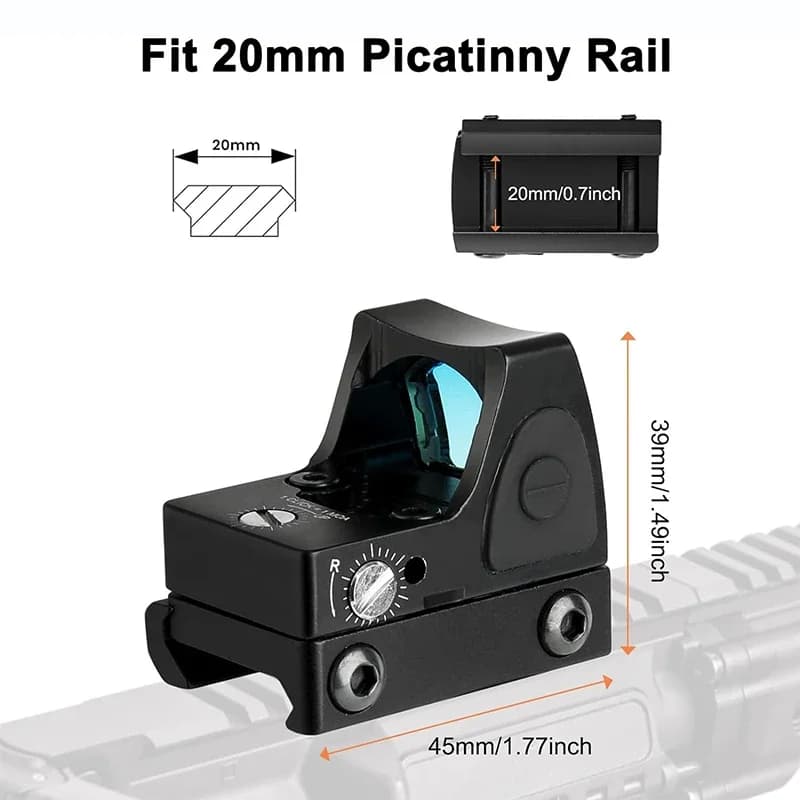 Mini MR Red Dot Sight Collimator Reflex Sight Scope fit 20mm Rail For Hunting Sight - Image 2