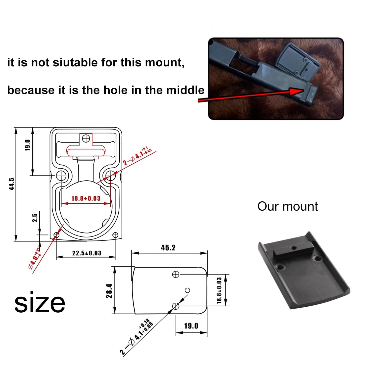 Mini MR Red Dot Sight Collimator Reflex Sight Scope fit 20mm Rail For Hunting Sight - Image 3
