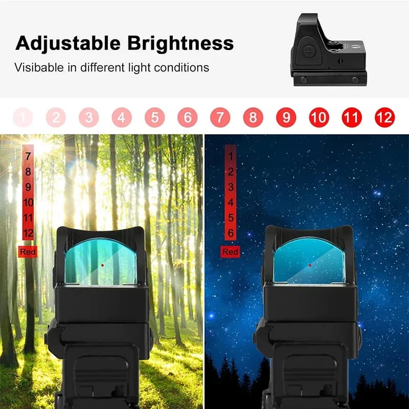 Mini MR Red Dot Sight Collimator Reflex Sight Scope fit 20mm Rail For Hunting Sight - Image 6