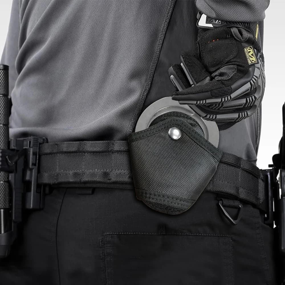 Tactical Molle Handcuff Holder,Quick Pull Out,Waist Pockets,Tool Key Phone Holder,Two Buttons,Adjustable,Fits 1.5inch Belt Loop - Image 6