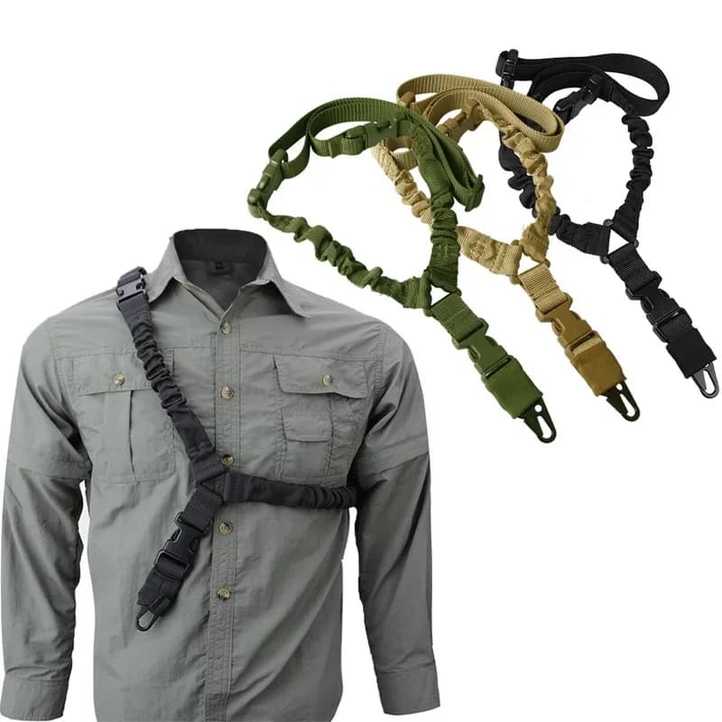 1PC Shot Gun Belt Hunting Accessories Gear Single Point Gun Sling Shoulder Strap Rifle Rope Belt with Metal Buckle - Image 1