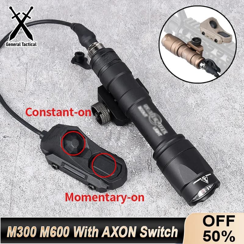 Surefir M300 M600 Flashlight With AXON Dual Function Remote Pressure Switch Fit 20mm Rail Hunting Tactical Airsoft Light - Image 1