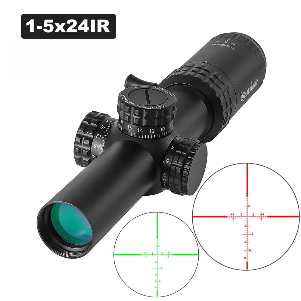 1-5X24 Tactical Optical Scope Red and Green Illuminated Reticle Hunting Scopes Compact Scope Sight - Image 1
