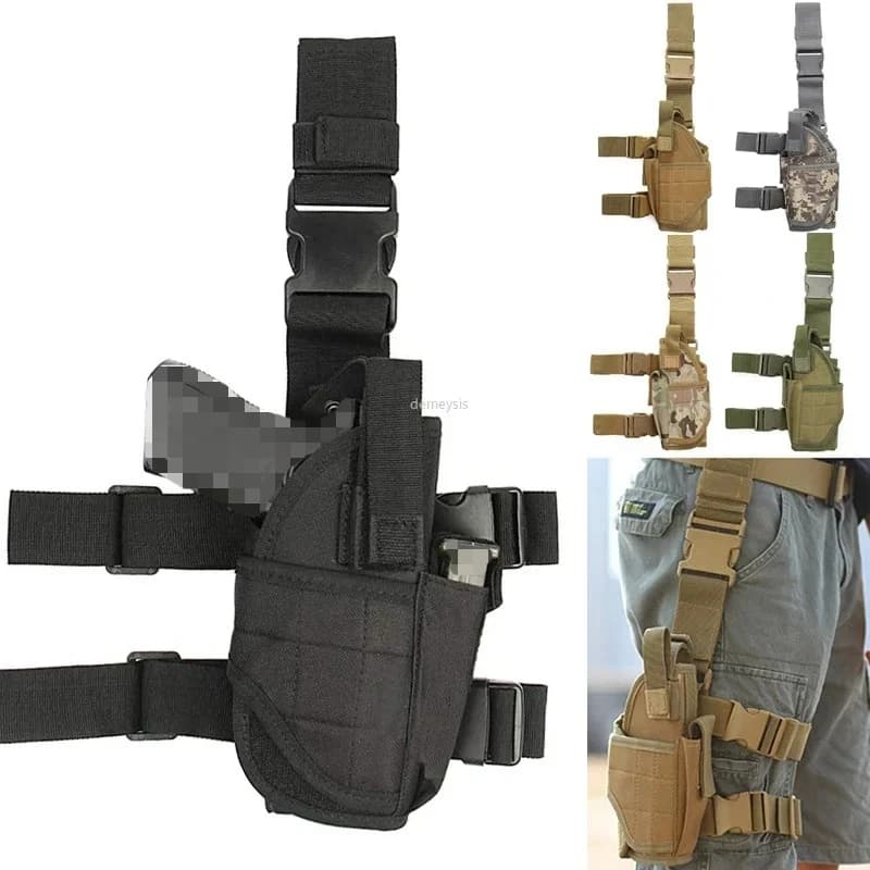 Universal Drop Leg Gun Holster Right Handed Tactical Thigh Pistol Bag Pouch Legs Harness for All Handguns - Image 1