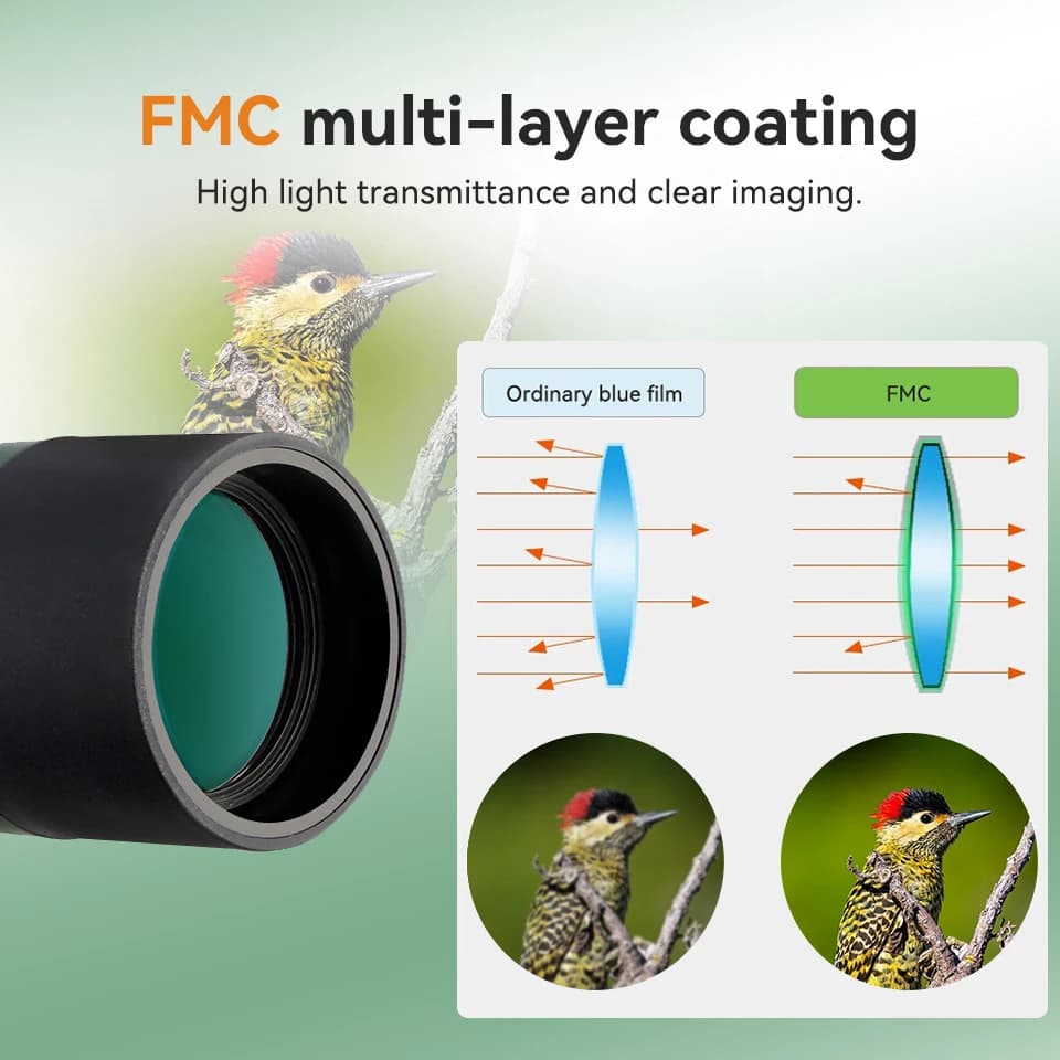 SVBONY 50/60/70/80 Spotting Scope Zoom Telescope Powerful Waterproof Long Range PORRO Prism for Shooting camping equipment - Image 4