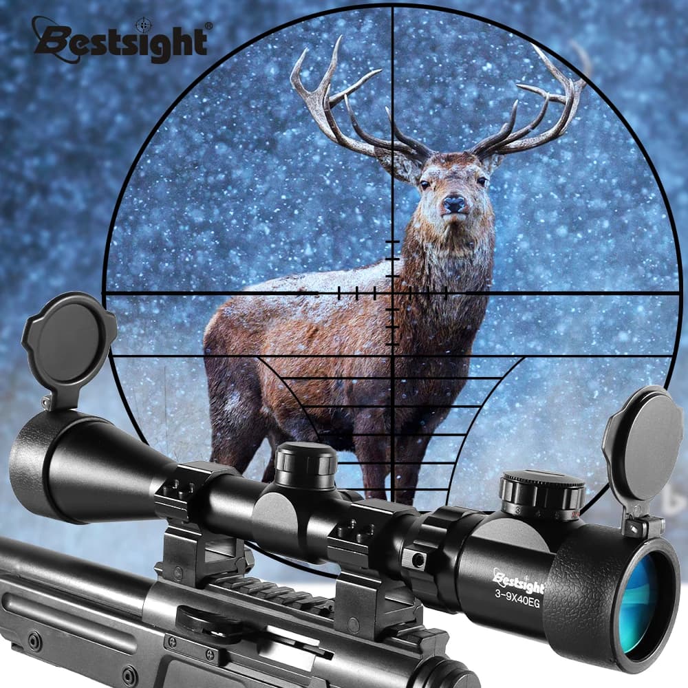 3-9x40 Hunting Scope Red or Green Illuminated Optical Sight with Mounts Mil Dot Crosshair Tactical Air hunting - Image 2
