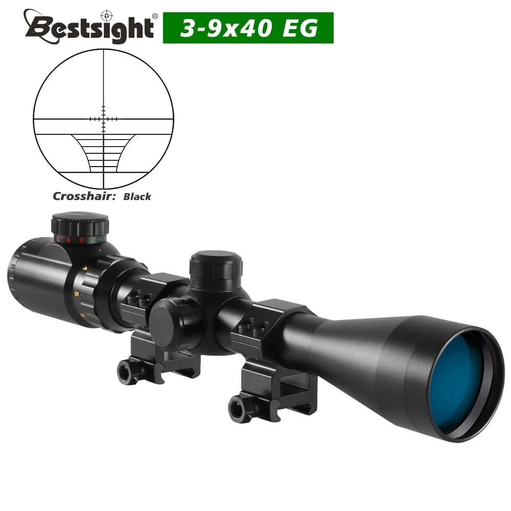 3-9x40 Hunting Scope Red or Green Illuminated Optical Sight with Mounts Mil Dot Crosshair Tactical Air hunting - Image 5