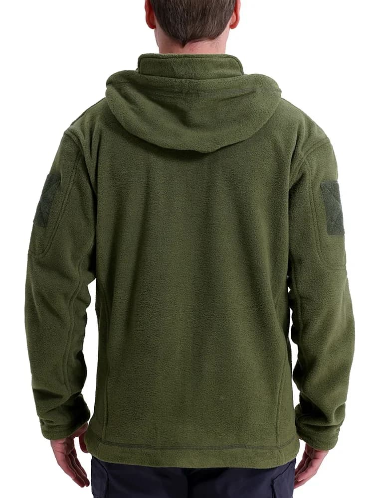 Men's Hunting Fleece Jacket Hiking Hunting Outdoor Fleece Tactical Jacket Winter Warm Full Zip Military Hoodies Multi-Pockets - Image 4
