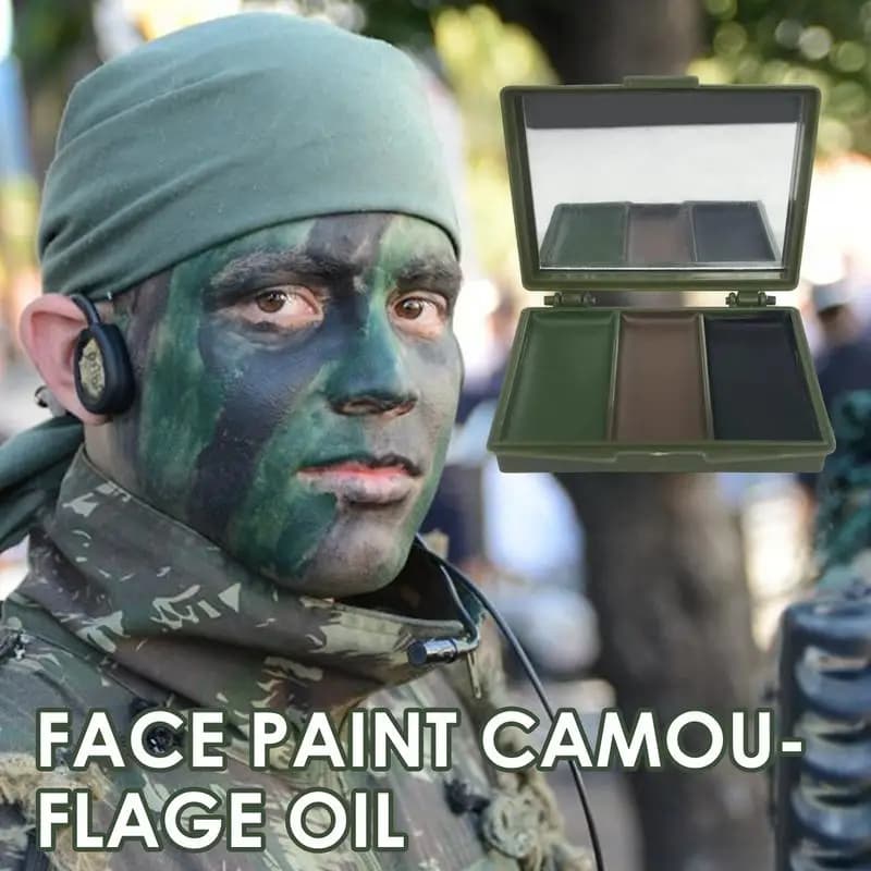 3 Colors Army Fans CS Shooting Face Paint Camouflage Oil Men Women Outdoor Military Training Hunting Tactical Football Gear - Image 1