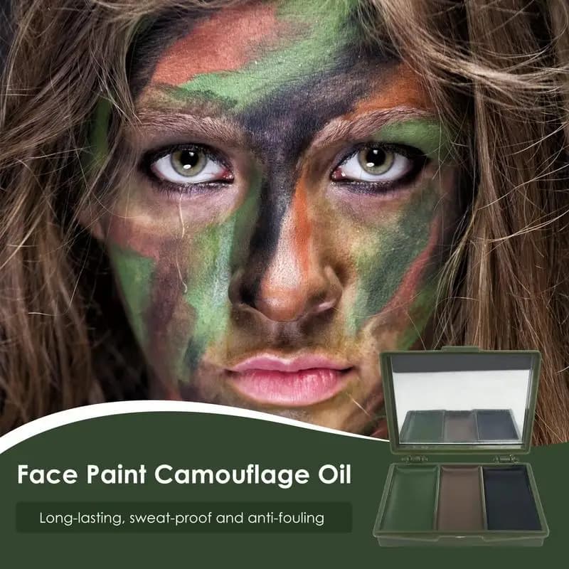 3 Colors Army Fans CS Shooting Face Paint Camouflage Oil Men Women Outdoor Military Training Hunting Tactical Football Gear - Image 5