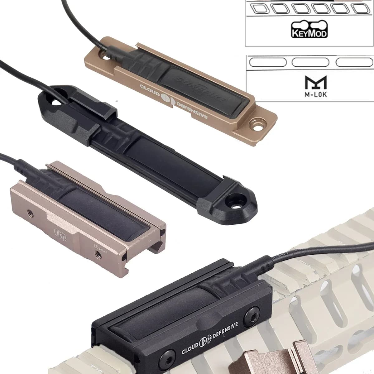 Mlok Keymod Rail Mount Surefire M600 M300 Scout Light Flashlight ST07 Pressure Pad Switch Accessories for 20mm Picatinny Rail - Image 6
