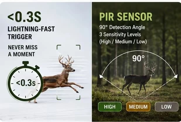 Solar Wildlife 50MP 4K Video Trail Camera with Night Vision 0.3s Motion Activated Waterproof for Outdoor Hunting Garden Monitori - Image 3