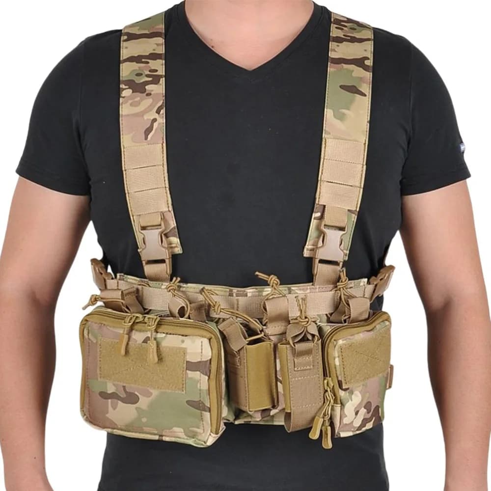 Tactical Chest Vest Rig Bag Field Training Vest Multifunctional Camouflage Strap with Multi-Pocket Outdoor Camping CS Match Pack - Image 2