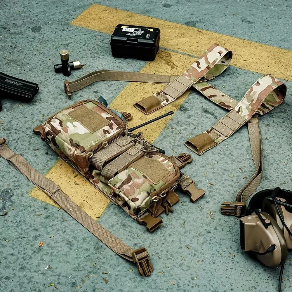 Tactical Chest Vest Rig Bag Field Training Vest Multifunctional Camouflage Strap with Multi-Pocket Outdoor Camping CS Match Pack - Image 6