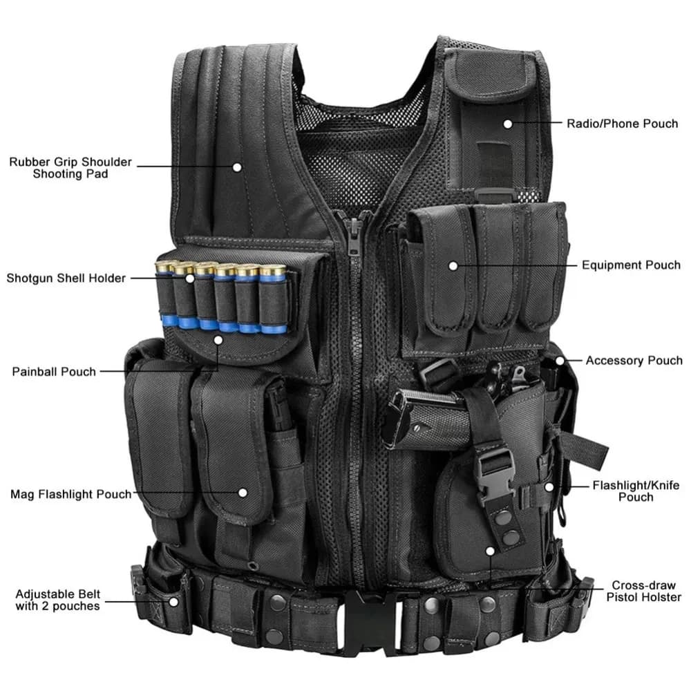 Multi-Pocket Swat Army Tactical Vest Jungle Combat Body Armor Vests Security Hunting Outdoor CS Game Airsoft Training Jacket - Image 2
