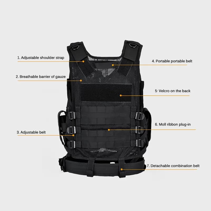 Multi-Pocket Swat Army Tactical Vest Jungle Combat Body Armor Vests Security Hunting Outdoor CS Game Airsoft Training Jacket - Image 5