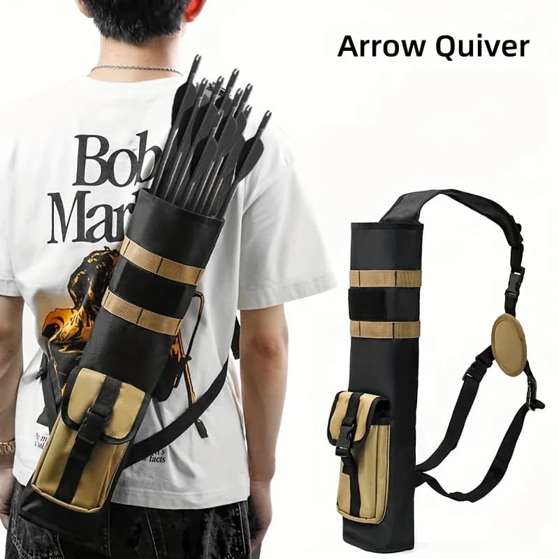 Pskook archery Lightweight Back Arrow quiver Dual Use Foldable Compact Hip Arrows Bag with Molle System Pocket Hanged for hunt - Image 1