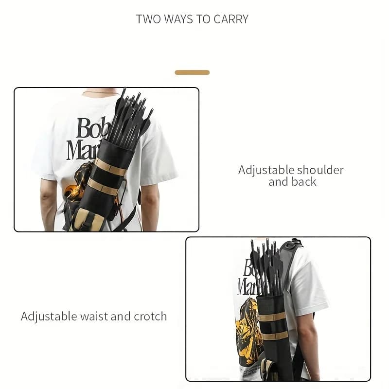 Pskook archery Lightweight Back Arrow quiver Dual Use Foldable Compact Hip Arrows Bag with Molle System Pocket Hanged for hunt - Image 6