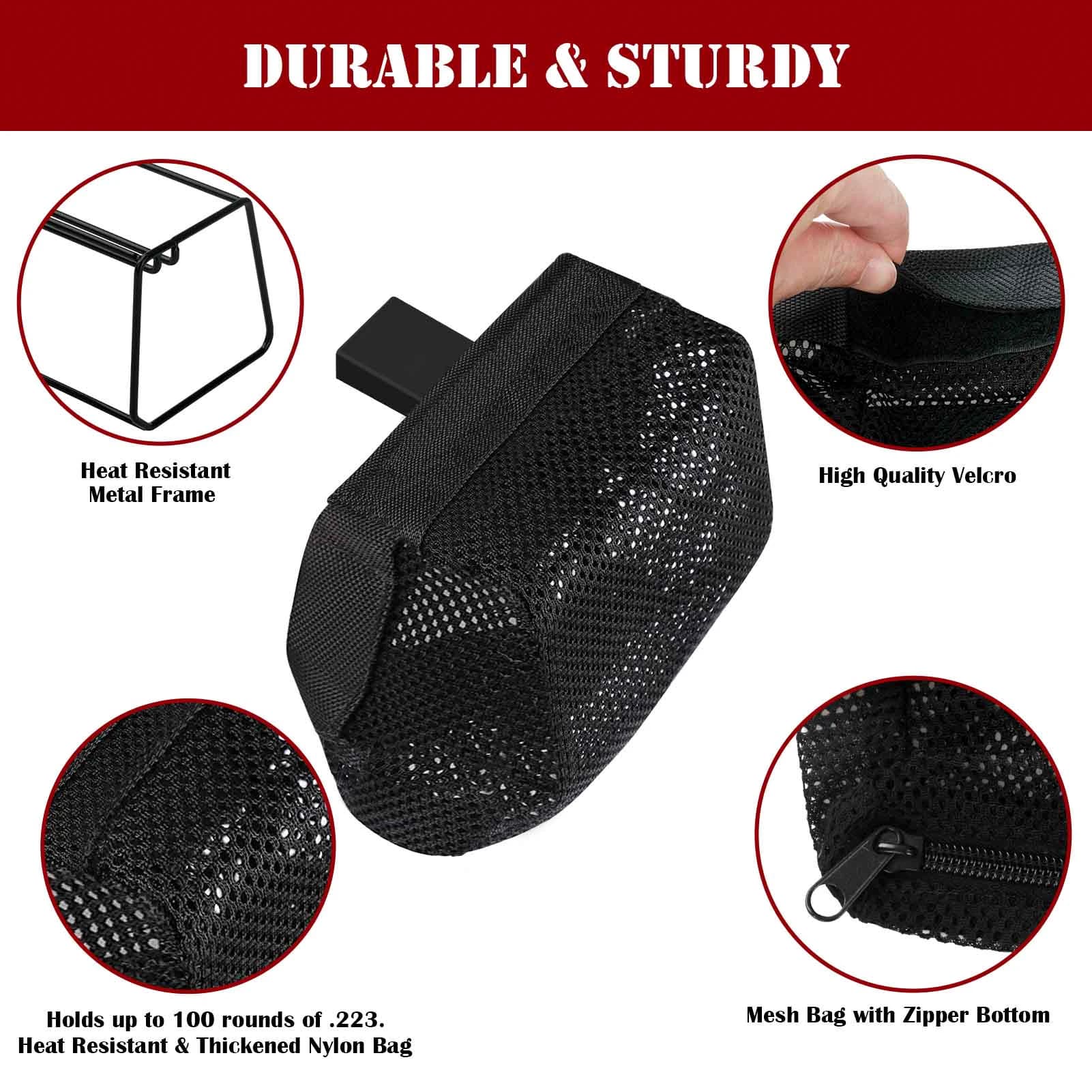 New Quick Release Shell Catcher With Detachable Picatinny Heat Resistant Thickened Brass Catcher Nylon Mesh For Rifle - Image 3