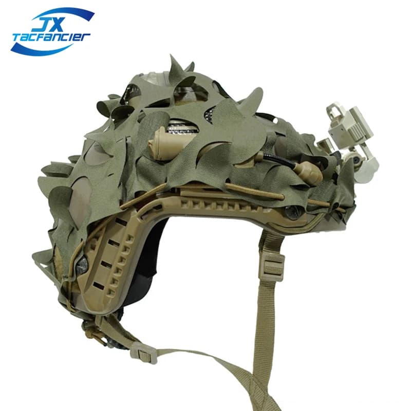 3D Camo Net Airsoft Helmet Cover Laser Cut Nylon Drawstring Helmet Scrim CS Wargame Paintball Paratrooper Hunting Accessories - Image 1