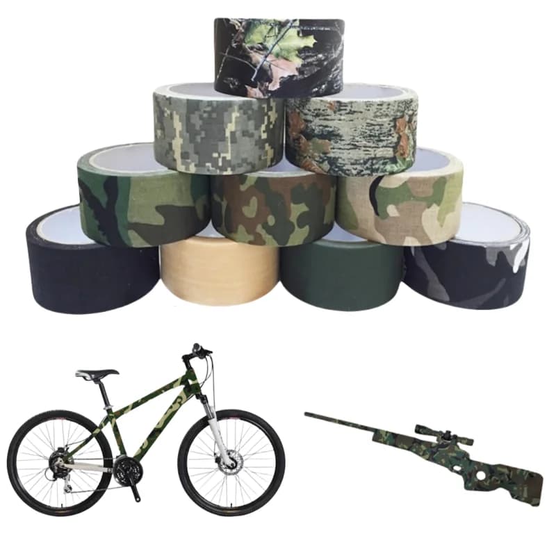 5M/10M Multi-functional Camo Tape Self-adhesive Camouflage Hunting Paintball Airsoft Rifle Waterproof Non-Slip Stealth Tape - Image 1