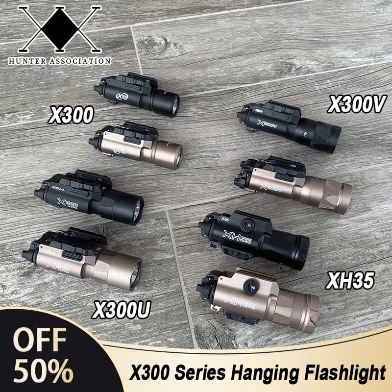 Tactical Surefir X300 X300U Ultra X300V XH35 Metal Pistol Gun Strobe LED Light Fit 20mm Rail Airsoft Hanging Hunting Flashlight - Image 1