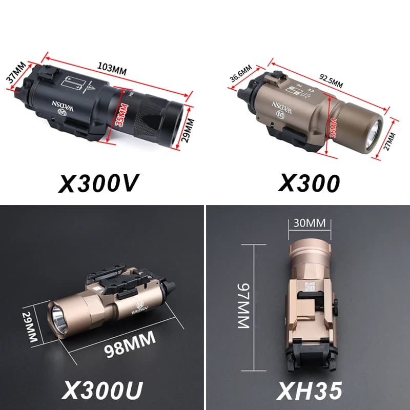 Tactical Surefir X300 X300U Ultra X300V XH35 Metal Pistol Gun Strobe LED Light Fit 20mm Rail Airsoft Hanging Hunting Flashlight - Image 6
