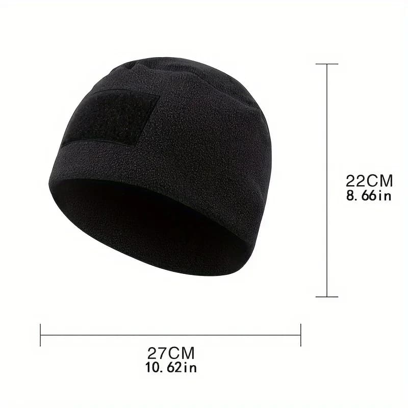 Windproof Tactical Beanie - Thick, Warm Knit Hat for Outdoor Activities, Breathable & Stretch Fit, Solid Color - Image 2