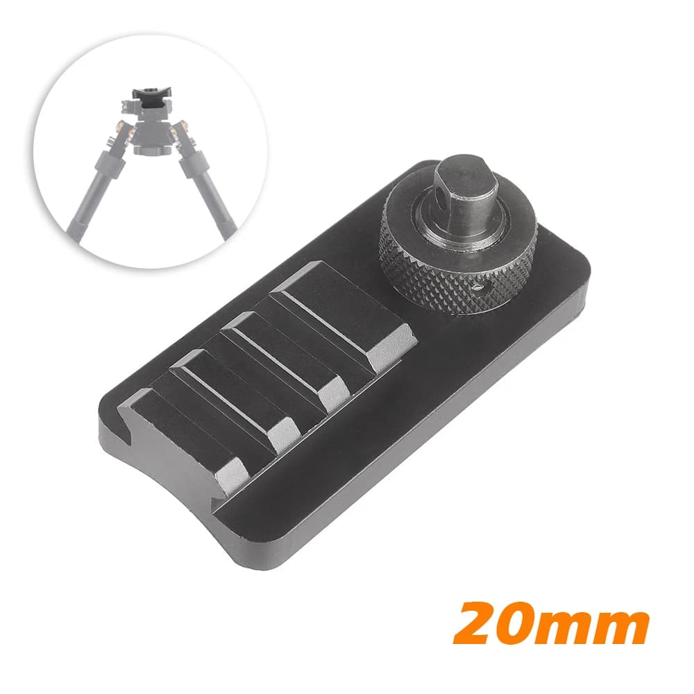 Sling Swivel Stud Picatinny Rail Adapter for Rifle Bipod 20mm Picatinny Mount Adapter with 3 Slots Rubber Base Hunting - Image 1