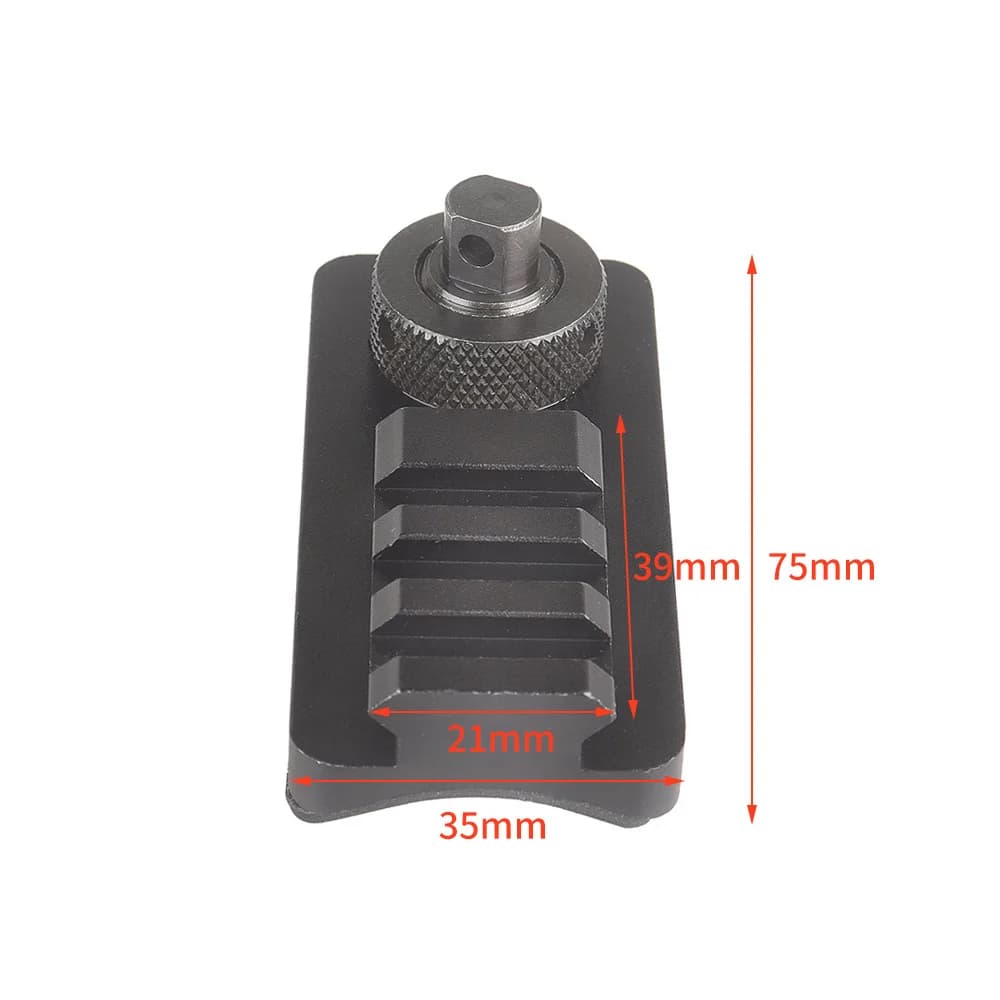 Sling Swivel Stud Picatinny Rail Adapter for Rifle Bipod 20mm Picatinny Mount Adapter with 3 Slots Rubber Base Hunting - Image 2