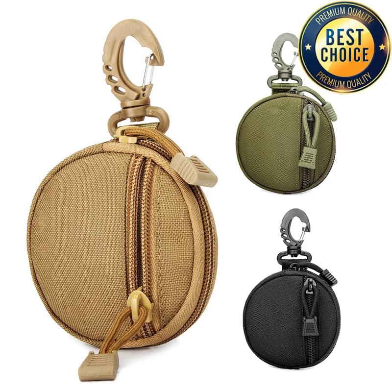 1000D New Outdoor Casual Men Coin Wallet Portable Mini Money Coin Pouch Keys Holder Waist Bag Round Small Case Zipper Wallet - Image 2