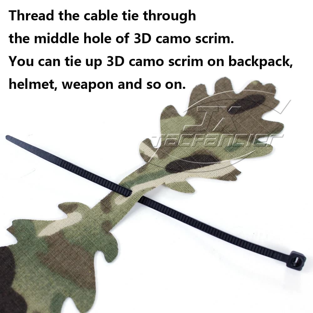 3D Camo Scrim Kit Laser Cut Lead Shape Helmet Scrim Cover Tactical Backpack Decoration Paintball Paratrooper Hunting Accessories - Image 4