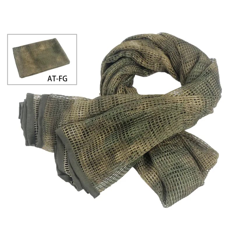 Camouflage mesh scarf sniper veil camouflage mesh face scarf veil head wrap suitable for outdoor camping hiking hunting shooting - Image 1
