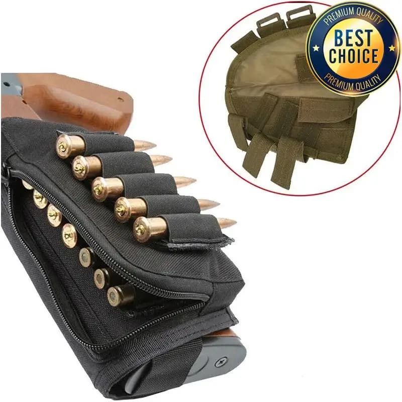 Tactical Rifle Shotgun Buttstock Cheek Rest Rifle Stock Ammo Shell Nylon Magazine Molle Pouch Holder Gun Accessories for Hunting - Image 2