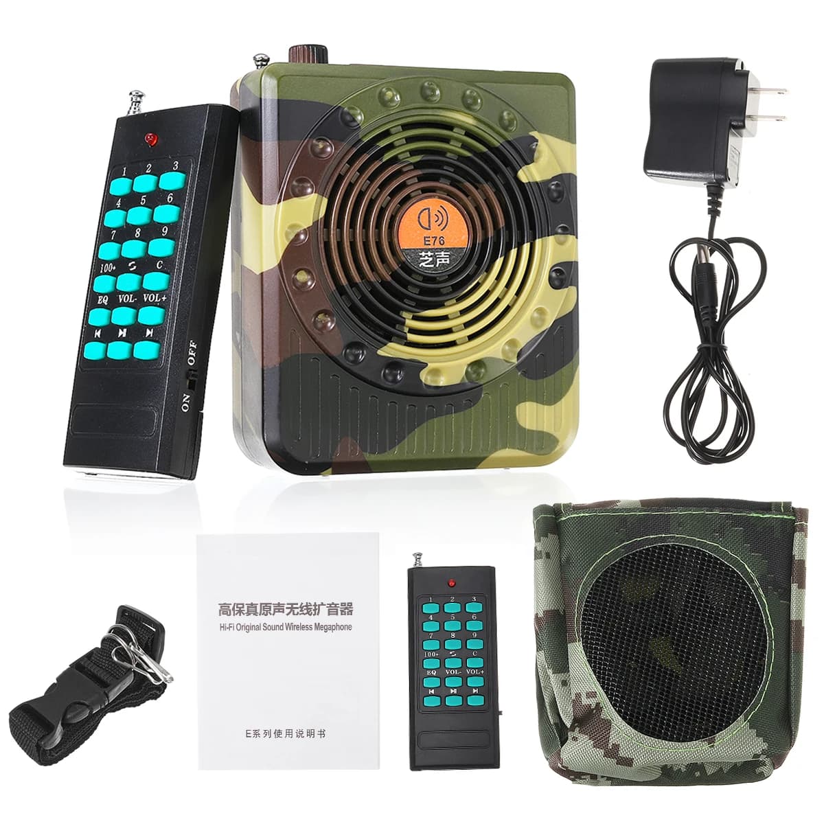 High-qualit Remote control amplifier professional small sound amplifier bait call speaker hunting tool sound amplifier EU plug - Image 6