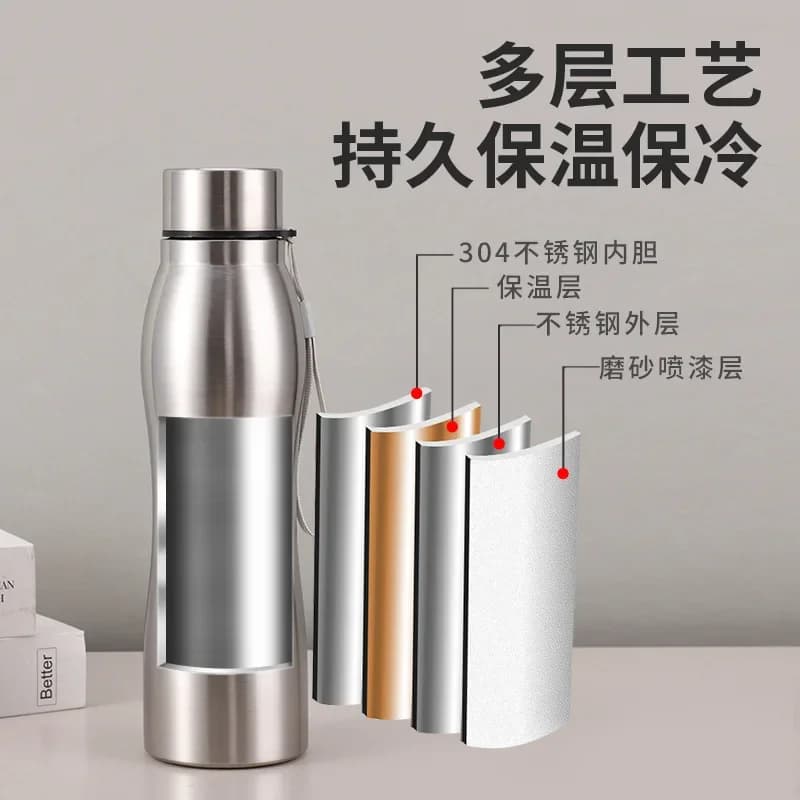 High Quality 1000ml Stainless Steel Sport Water Bottle Single-layer Rugged Water Cup Metal Flask Drinkware Camping Sports Gym - Image 4