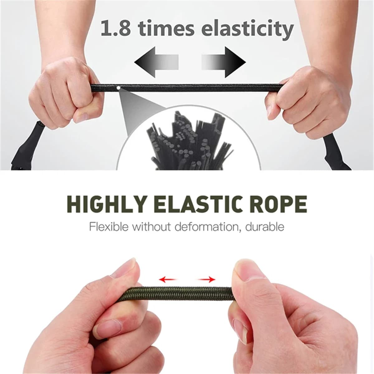Heavy Duty Bungee Cord Elastic Tie Strap String Carabiner Hooks Kayak Cycling Luggage Packing Ropes Camping Accessories - Image 4