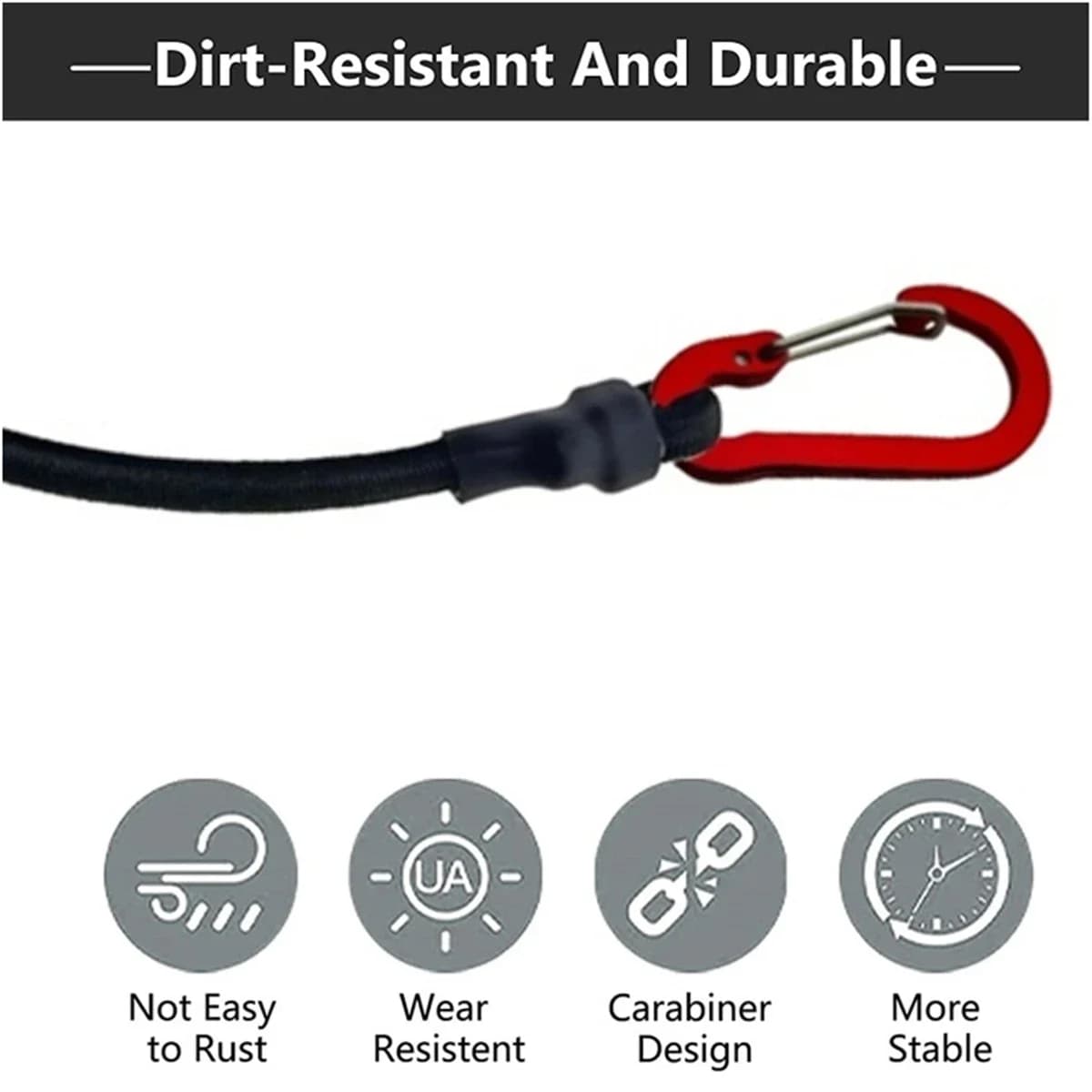 Heavy Duty Bungee Cord Elastic Tie Strap String Carabiner Hooks Kayak Cycling Luggage Packing Ropes Camping Accessories - Image 5