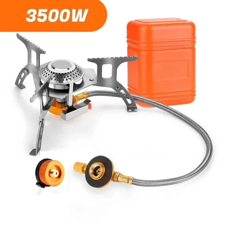Camping Gas Stove Portable Folding Outdoor Backpacking Stove Tourist Equipment For Cooking Hiking Picnic 3500W - Image 1