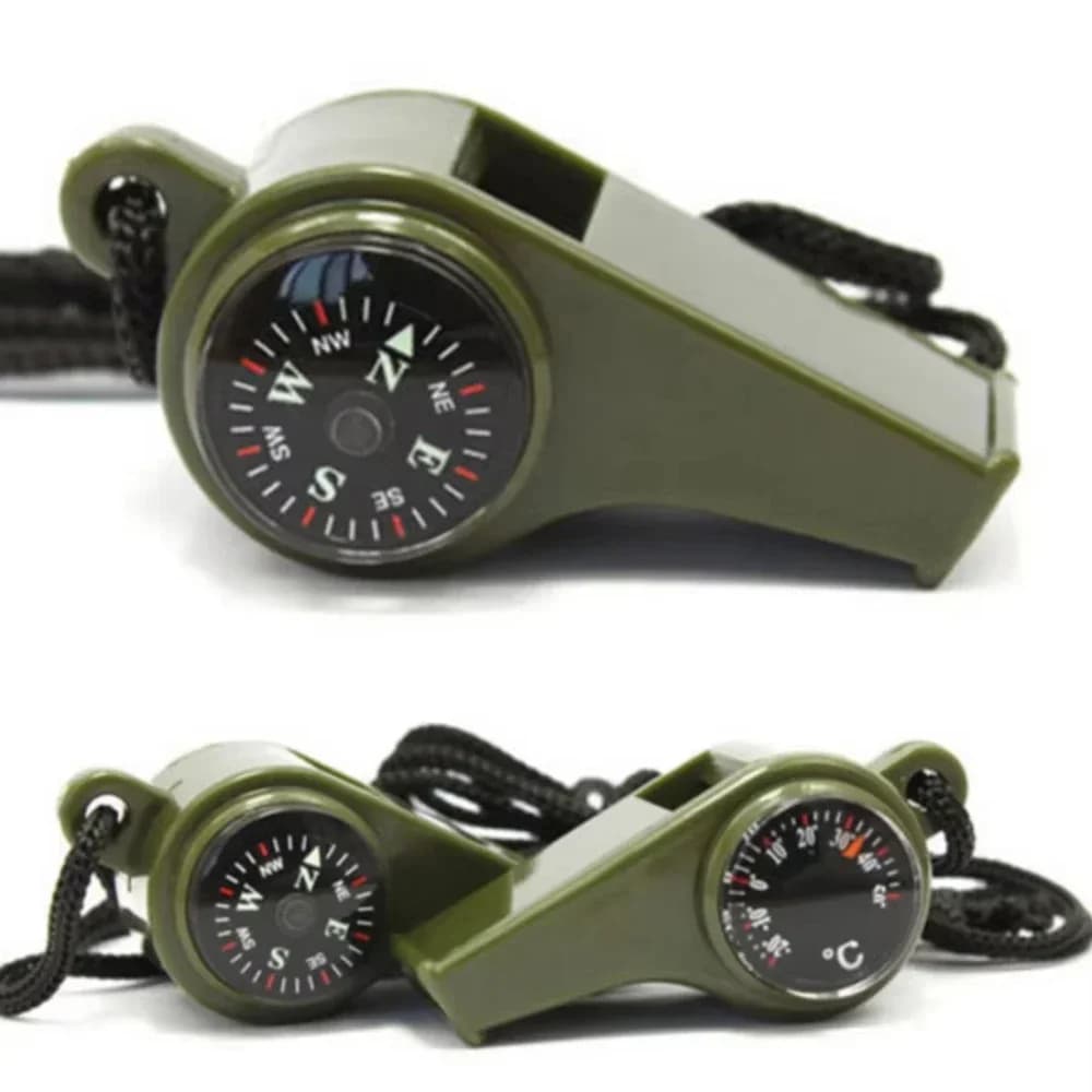 3in1 Outdoor Emergency Whistle with Compass, Thermometer, Outdoor Whistle, Convenient to Carry Suitable for Camping and Hiking - Image 1