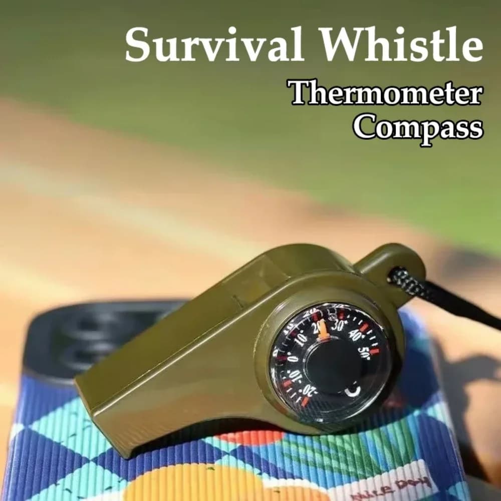 3in1 Outdoor Emergency Whistle with Compass, Thermometer, Outdoor Whistle, Convenient to Carry Suitable for Camping and Hiking - Image 2