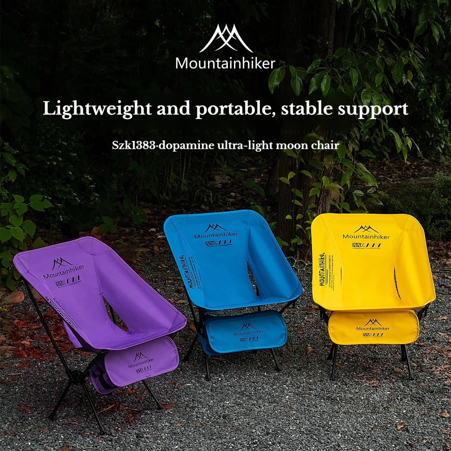 Foldable Camping Chairs Set Lightweight Folding Chair Ultralight Backpacking Moon Chairs for Garden Picnic Beach Fishing - Image 2