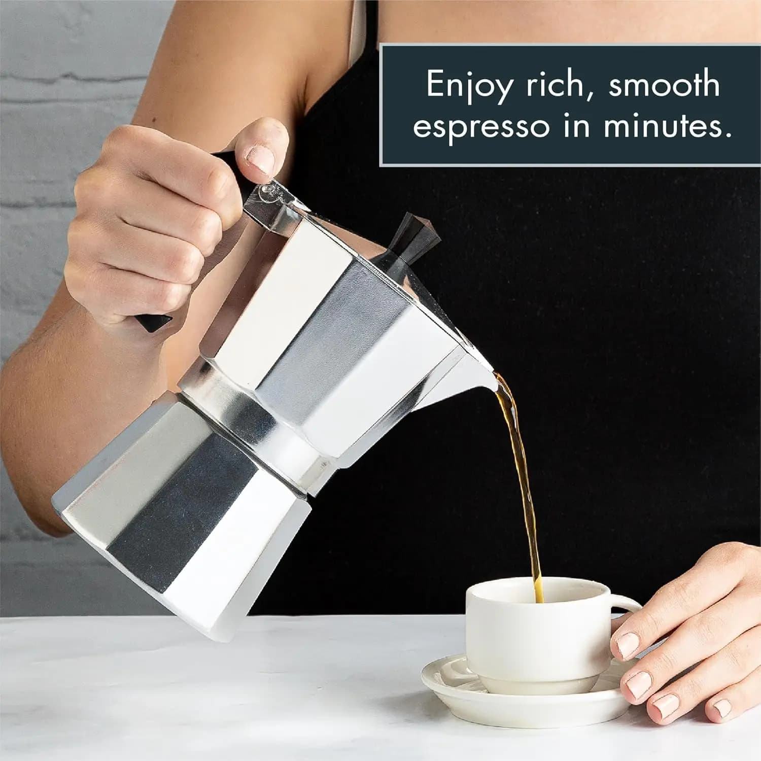 Classic Stovetop Moka Pot, Aluminum Espresso Maker with Replacement Parts, Cuban Coffee Maker for Home & Camping Use - Image 6