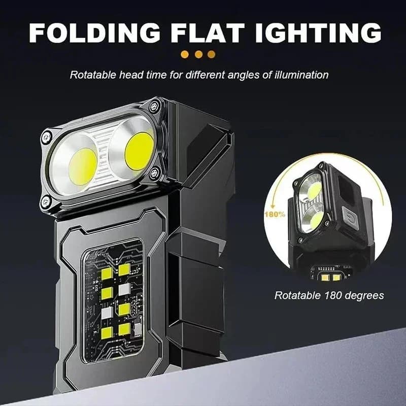 2/1Pcs Portable Flashlight Super Bright MINI USB Rechargeable LED Tail MagnetTorch with COB Emergency Light for Camping Hiking - Image 3