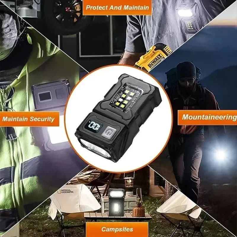 2/1Pcs Portable Flashlight Super Bright MINI USB Rechargeable LED Tail MagnetTorch with COB Emergency Light for Camping Hiking - Image 5