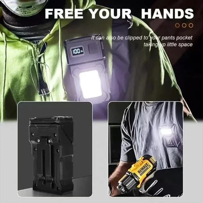 2/1Pcs Portable Flashlight Super Bright MINI USB Rechargeable LED Tail MagnetTorch with COB Emergency Light for Camping Hiking - Image 6