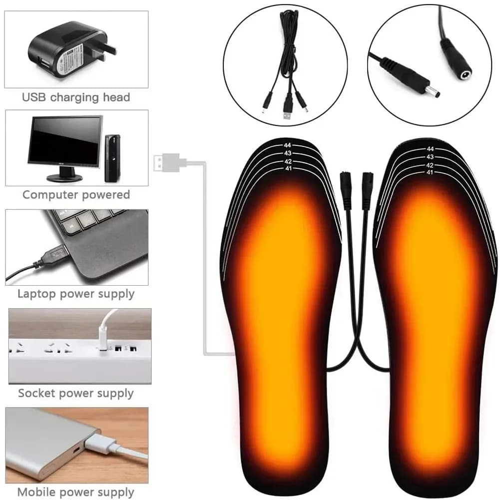 USB Heated Insoles for Shoes Electric Foot Warming Pad Winter Feet Warmer Sock Mat Outdoor Sports Shoe Heating Insole - Image 1