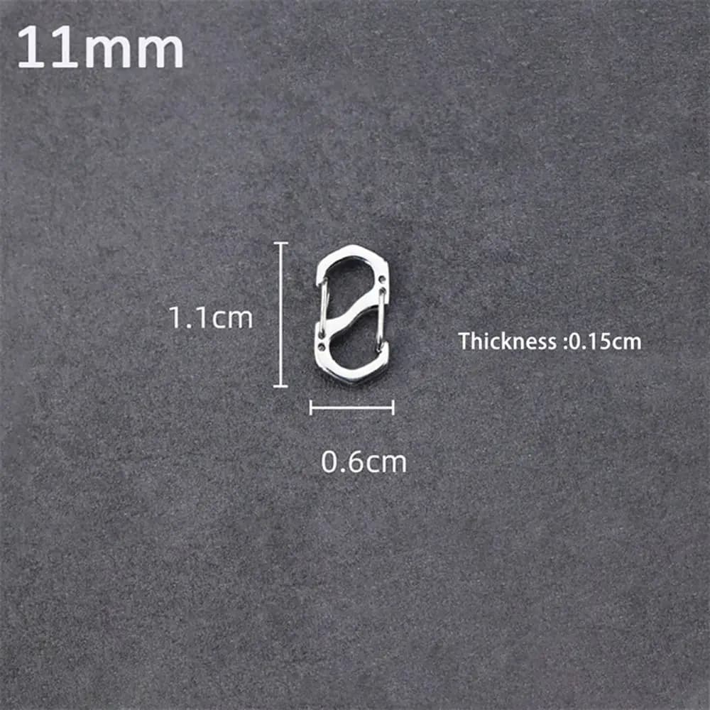 10PCS Stainless Steel Backpack Buckle S Type Handmade Carabiner with Lock Silver Necklace Clasps Jewelry Accessories - Image 2